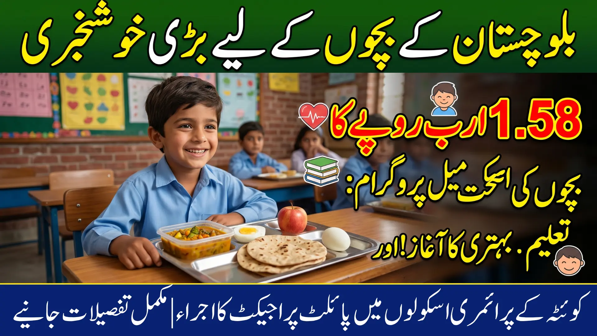 Balochistan Govt Launches School Meal Program Worth Rs. 1.58 Billion for Primary School Students - Know Complete Details